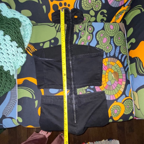 Asos Cut Out Denim Bandeau & Choker Playsuit - Picture 7 of 9